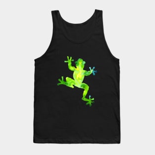 Green Watercolor Frog Tank Top